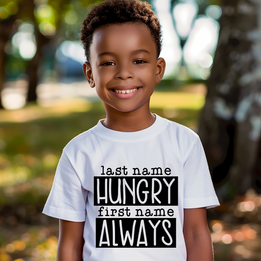 Last Name Hungry Kids Tee