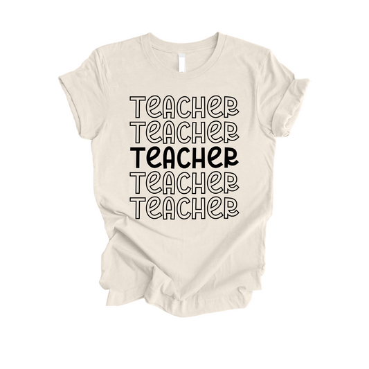 Repeating Teacher Tee